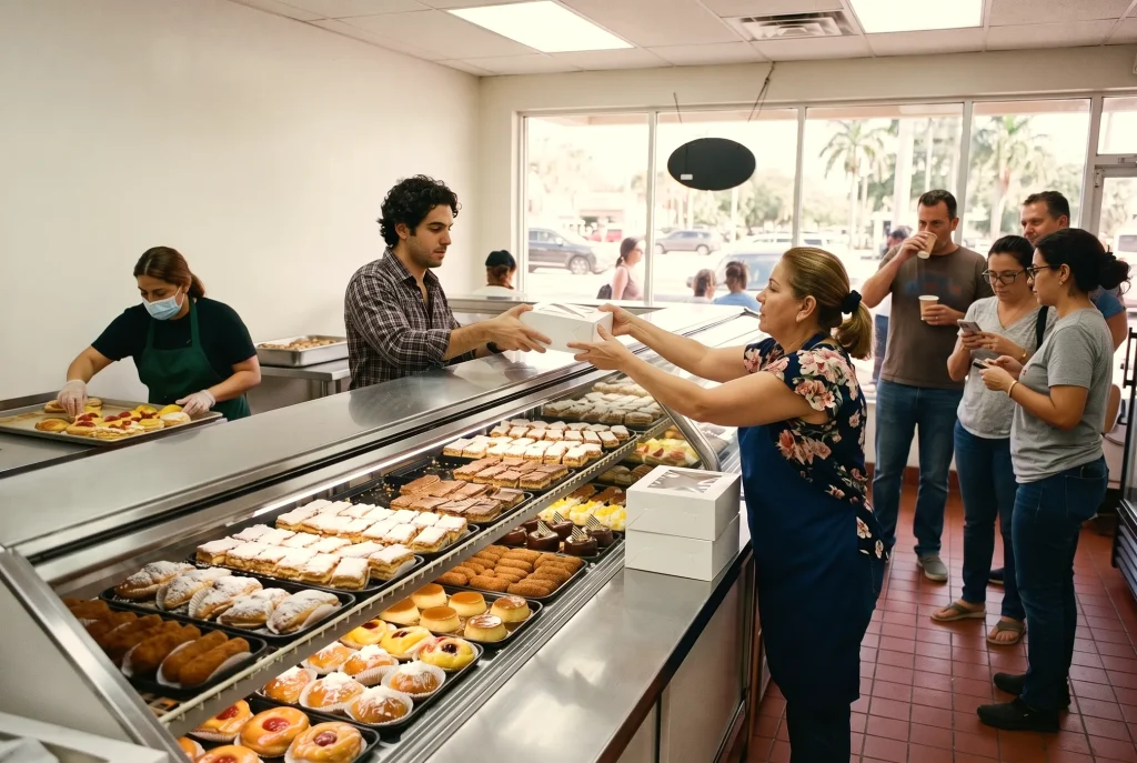 Mostrador de una pastelería familiar
